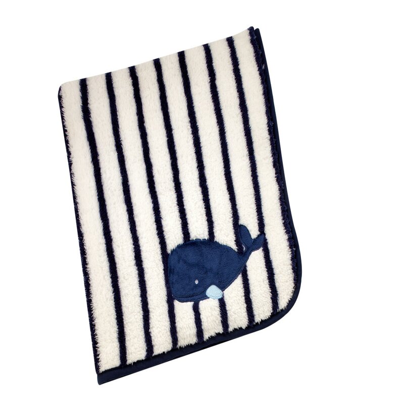 Blanket 100/% Cotton Nautical Whales Baby Blanket Flannel Navy Boy Blanket Nautical Plaid Blanket Swaddle Blanket Stroller Blanket