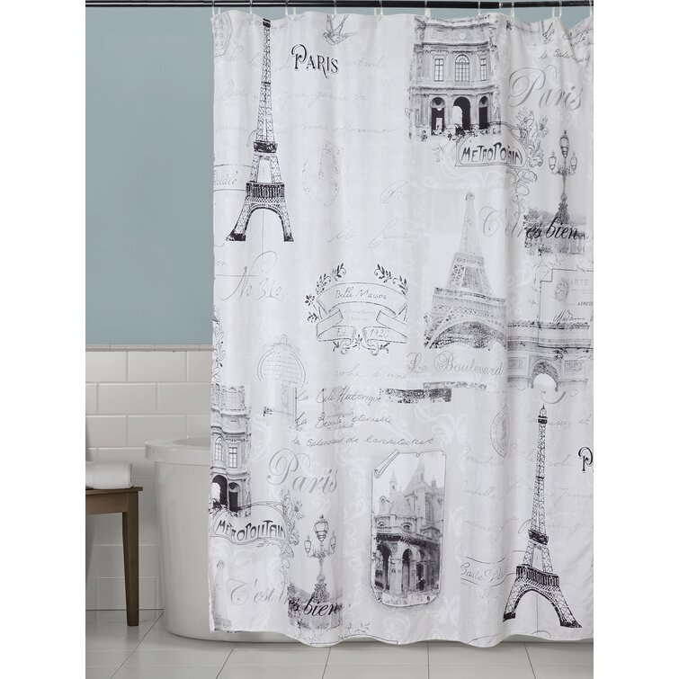 Standard 71x 77 Honeysuckle/Ivory One Bella Casa Poodle Shower Curtain by OBC
