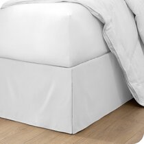 Cal King White Bed Skirt Tailored Pleat 14" Drop