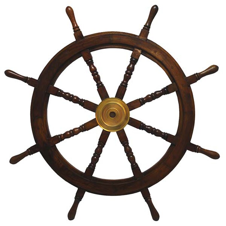 Boat Steering Whe Wooden Ships Wheel Handcrafted Nautical Decor Red Decorative Ship Wheel with Hook 6 