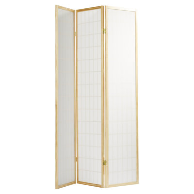 Triana 51" W x 70" H 3 - Panel Solid Wood Folding Room Divider