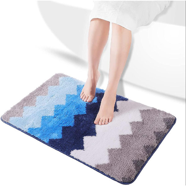 Bath Rug 24"x40" Blue Loop Memory Foam Accent 