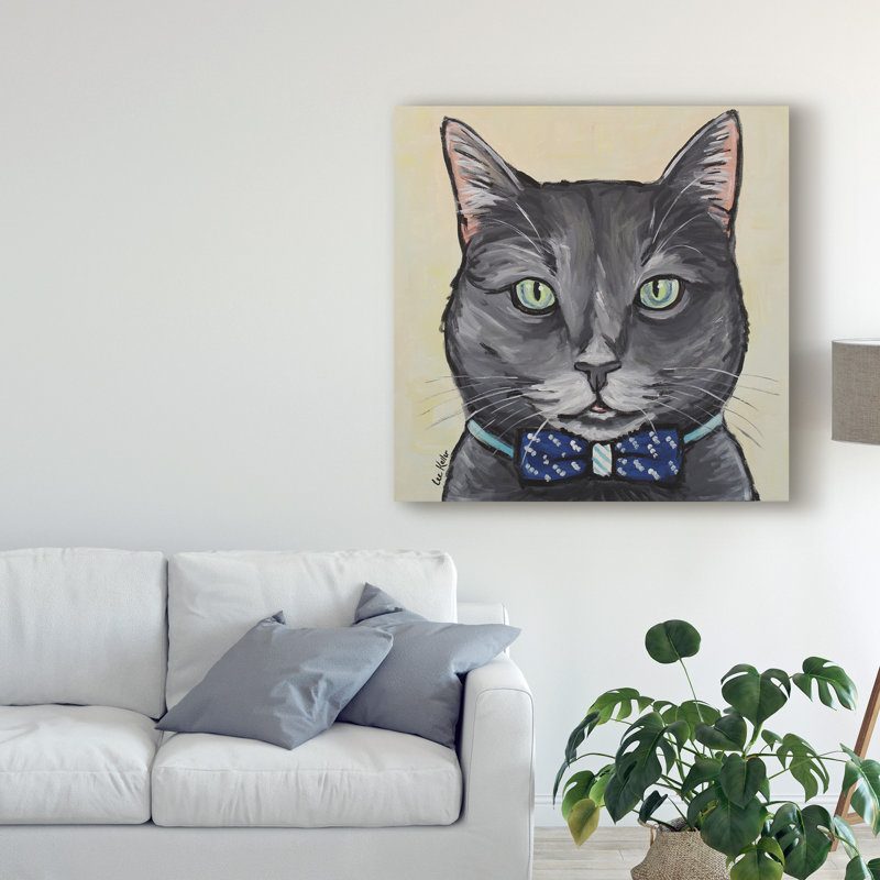 Winston Porter Cat Smokey Gray Tabby Acrylic Painting Print On