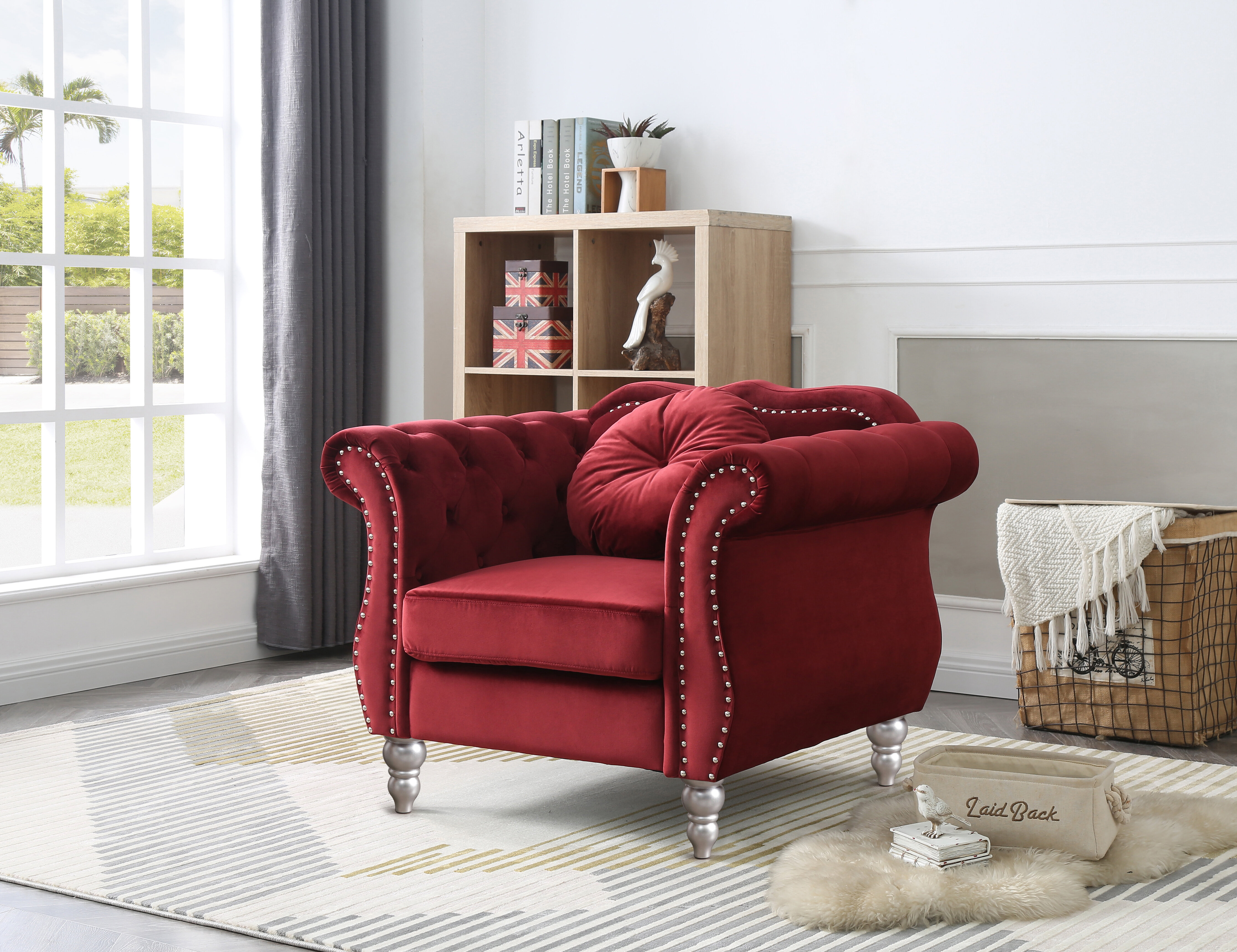 wayfair large velvet armchair