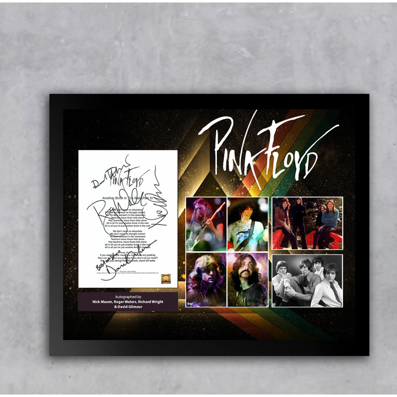 Luxewest Autographed Lyric Pink Floyd Comfortably Numb Framed