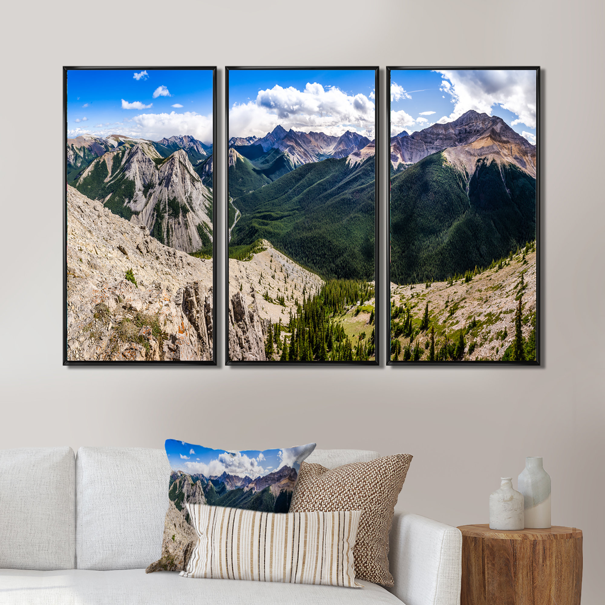 Millwood Pines Rocky Mountains Panorama - 3 Piece on | Wayfair