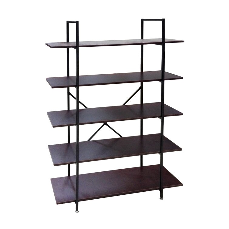 Shed and Office Freestanding Garage Storage for Living Room Black Workshop Kitchen 5 Tier Sofa Entry Table Book Shelf with Storage Ladder Shelves Unit FUKEA Console Tables for Hallway 
