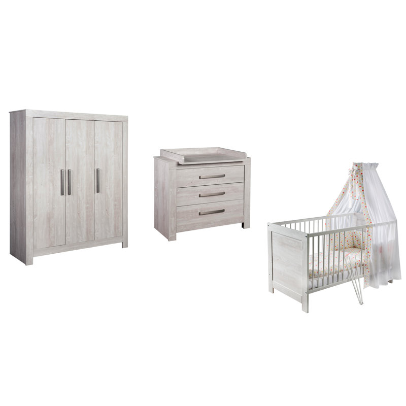 Schardt Nordic Cascina Cot Bed 3-Piece Nursery Furniture ...