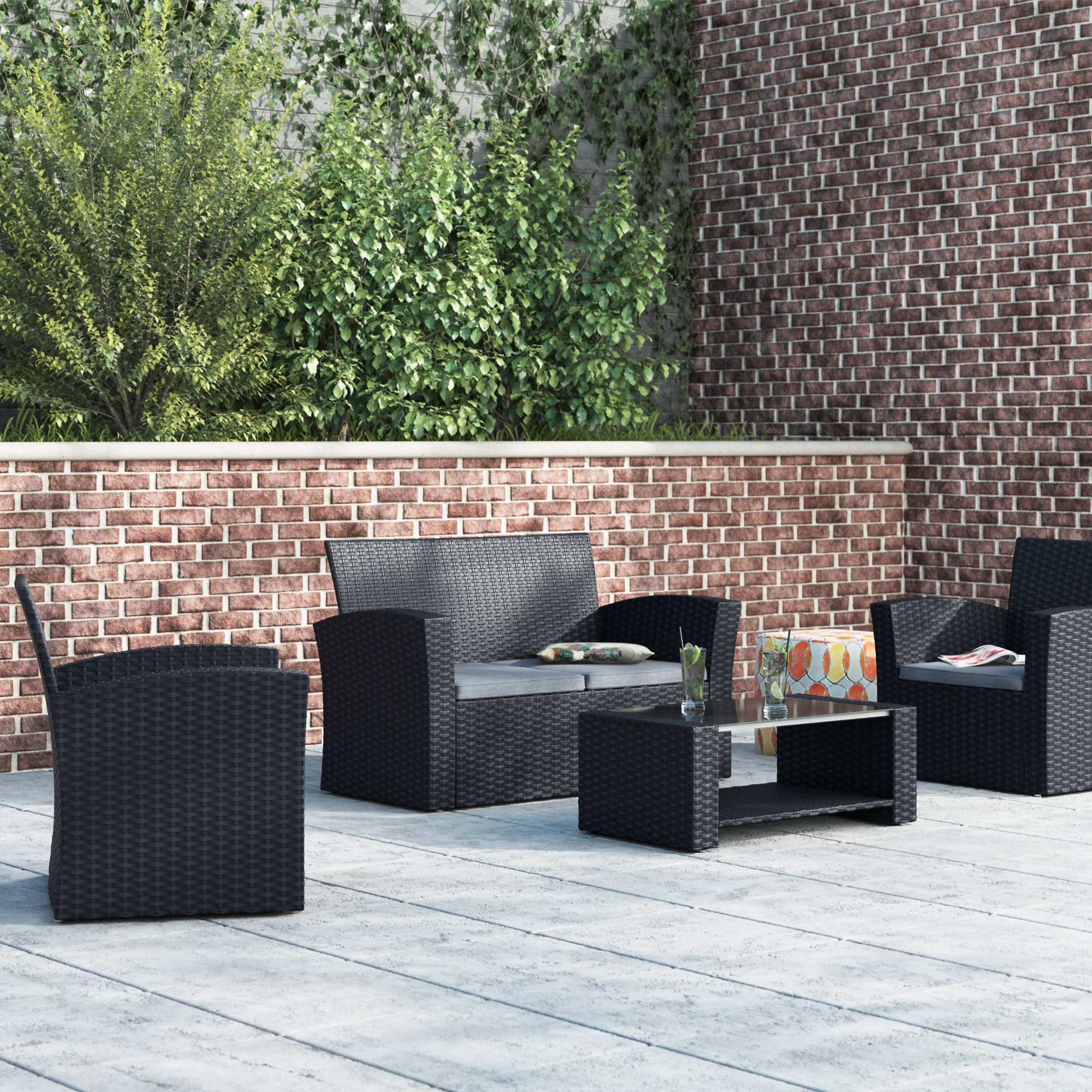 Ebern Designs Edward 4 Piece Sofa Seating Group With Cushions