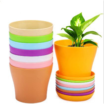 Lime Green & Teal Bright Coloured Plant Pots Large Medium Small Planters Pink 25cm, Lime Green