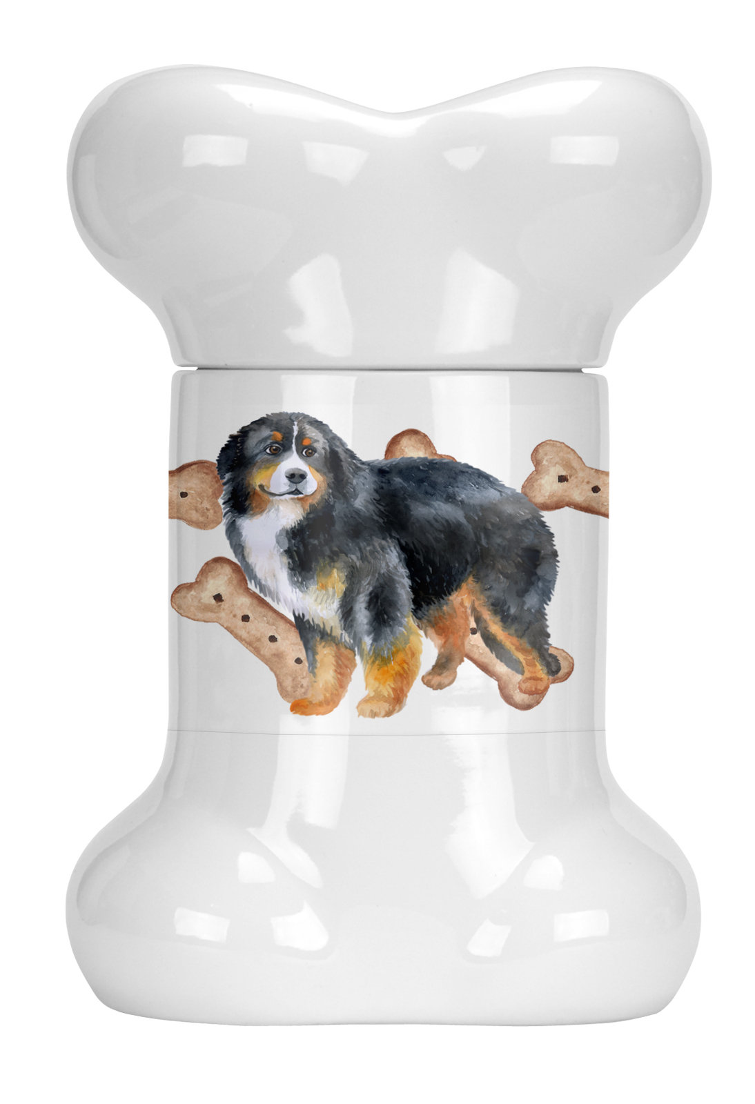 Tucker Murphy Pet Bernese Mountain Dog Bone Shaped Pet Treat Jar