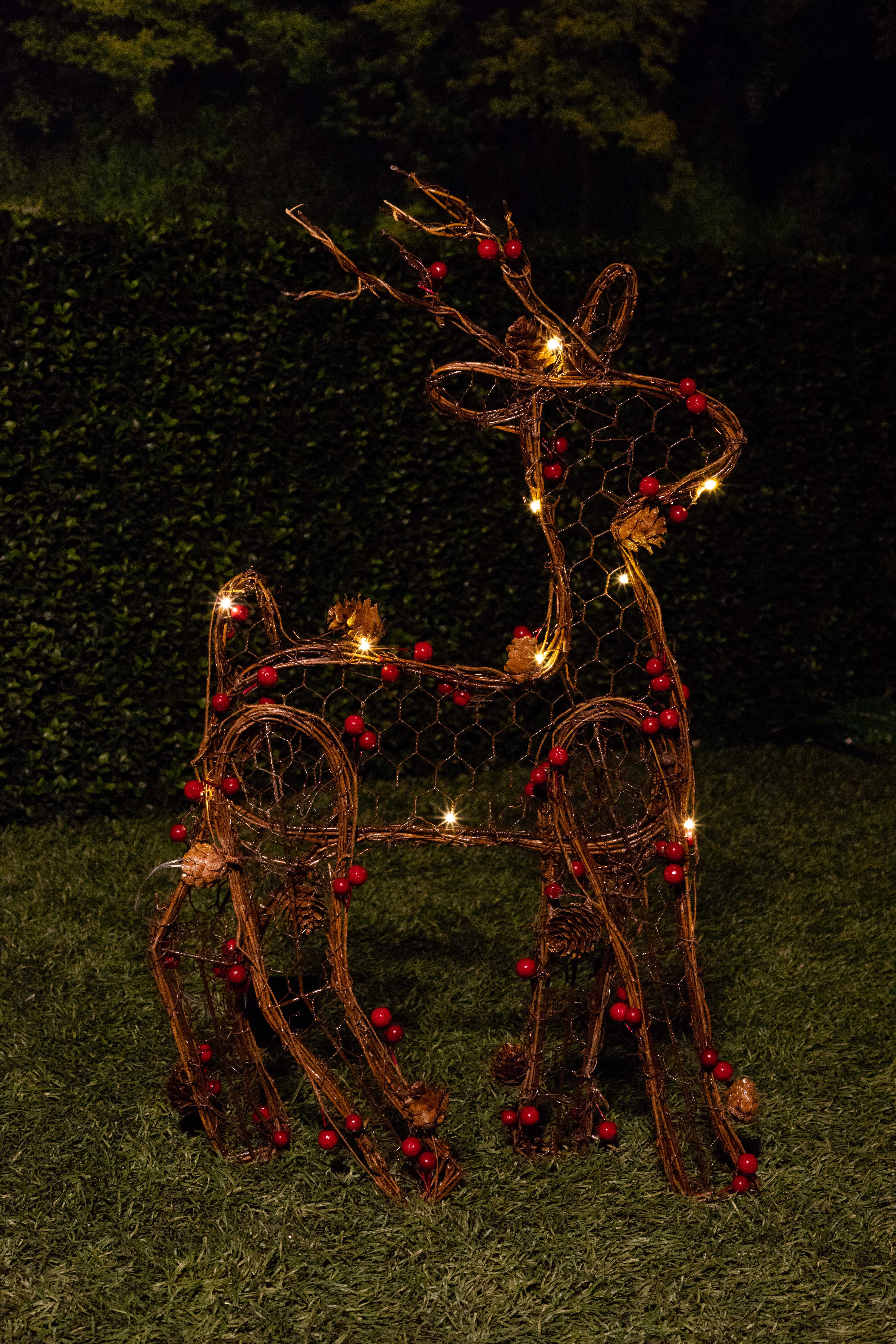 Christmas Rattan Light Up Reindeer Lighted Display