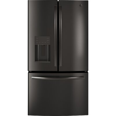 GE Appliances 25.6 cu. ft. Energy Star French Door Refrigerator Finish: Black Slate