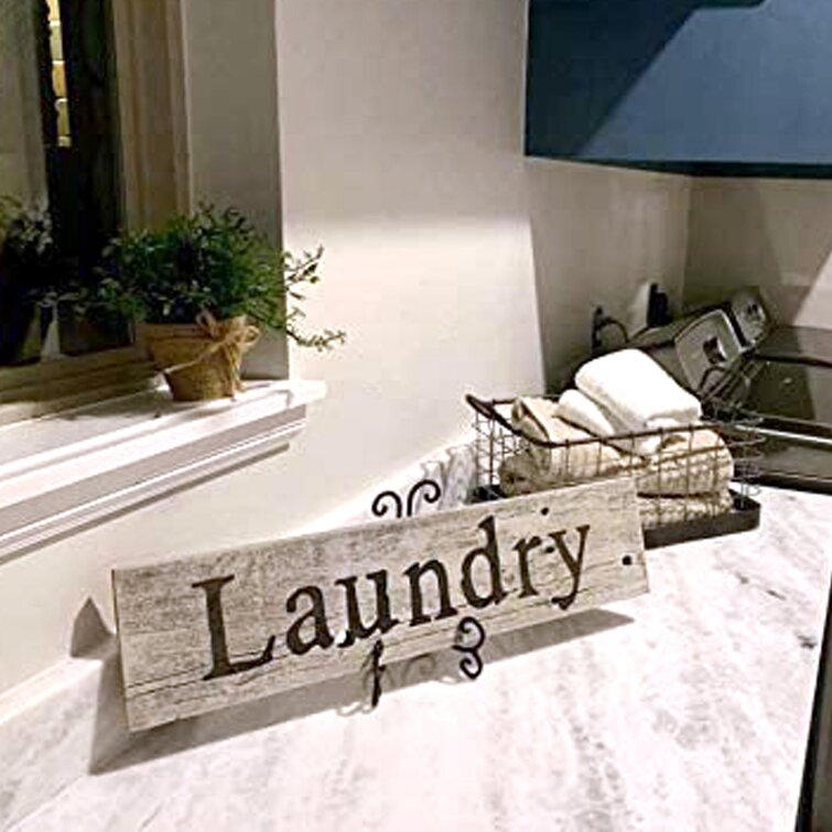 Laundry Room Drop your pants here open 24hrs Self service wooden wall sign 7x9 