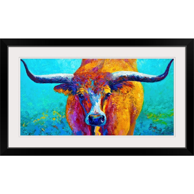 Great Big Canvas Wide Spread Texas Longhorn By Marion Rose Framed