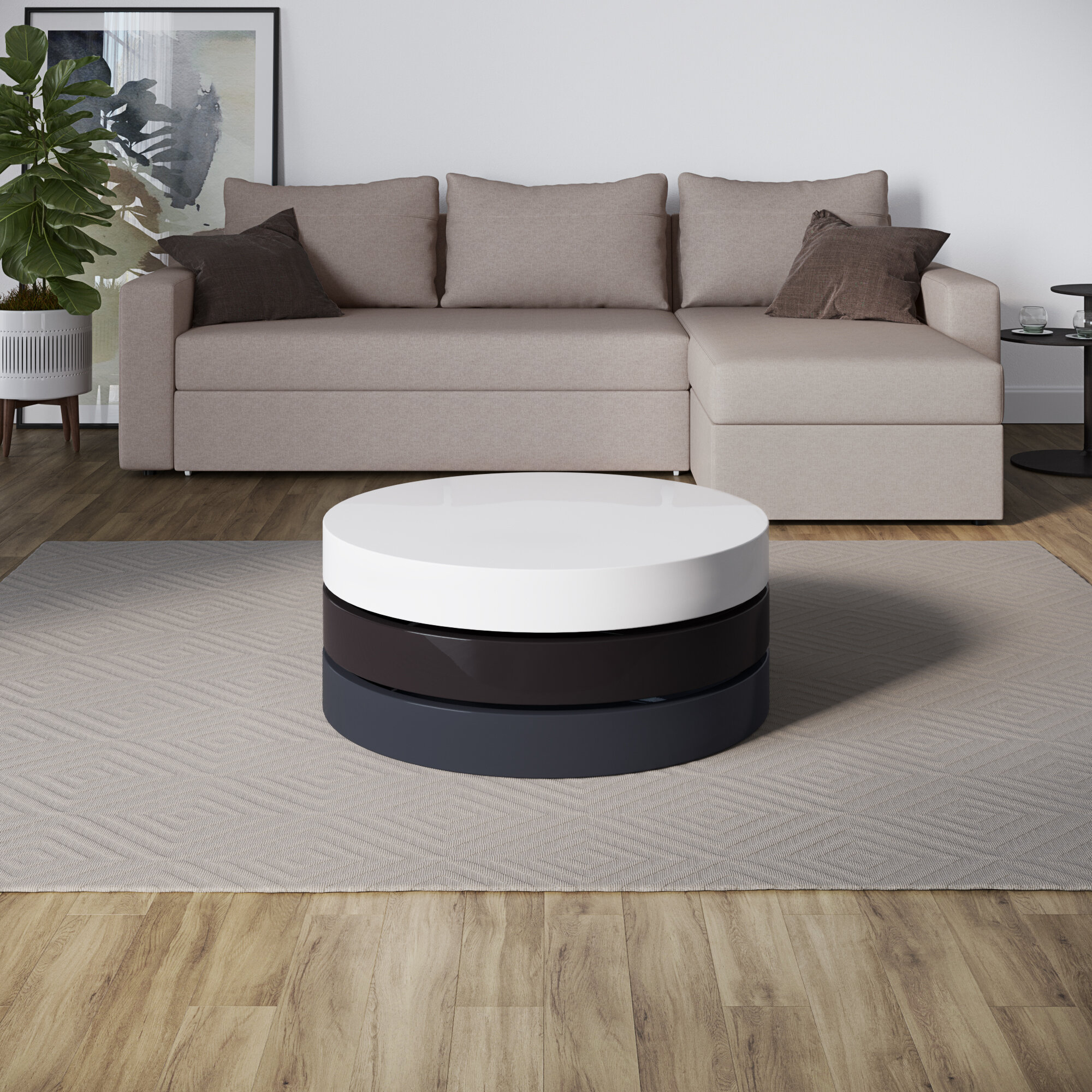 swivel coffee table with storage