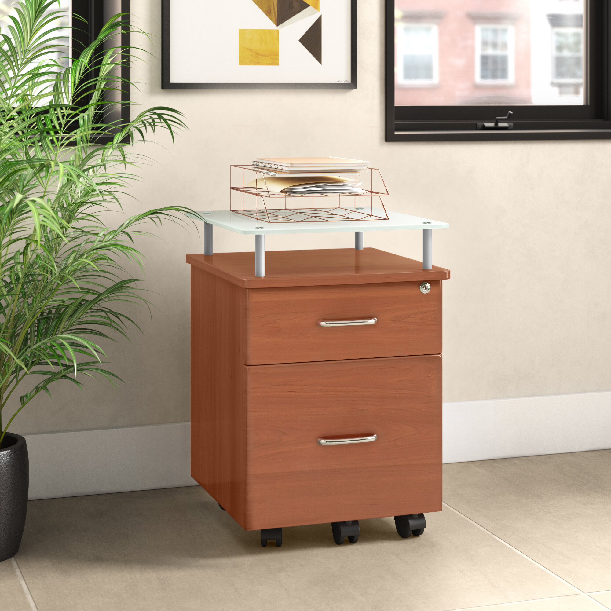 Symple Stuff Upper Strode 2 Drawer Mobile Vertical Filing Cabinet Wayfair