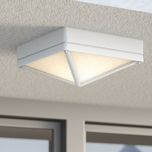 Charlayne 1-Light Glass Shade Outdoor Flush Mount