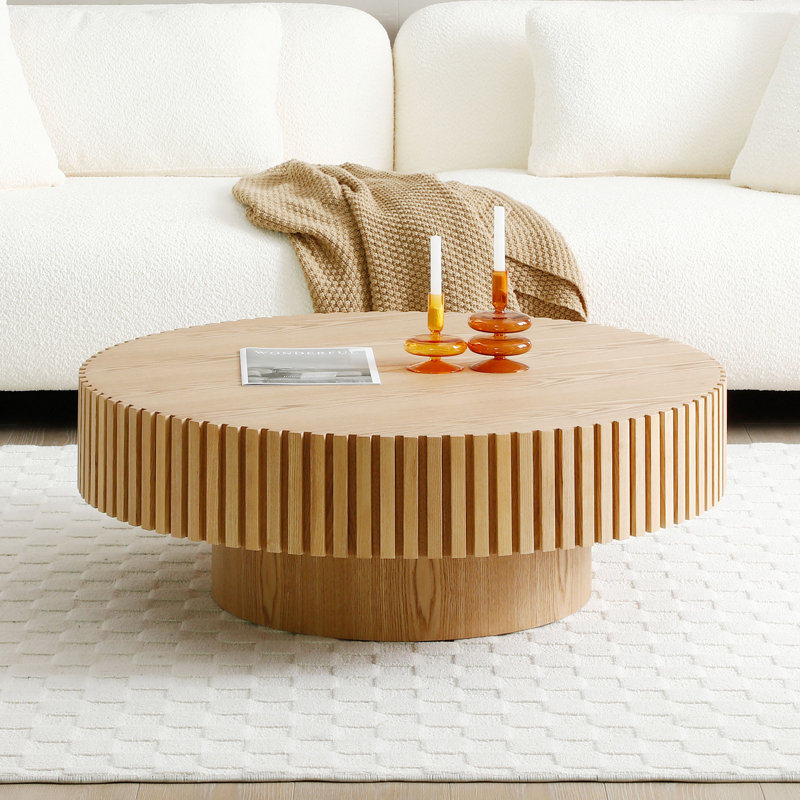 (INCOMPLETE) Ansel Coffee Table Size: 13.77\" H x 31.49\" L x 31.49\" W, Color: Walnut