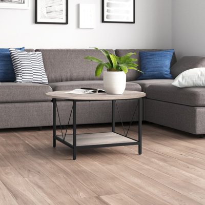 Bertran 31" 4 Legs Round Coffee Table with Storage for Living Room