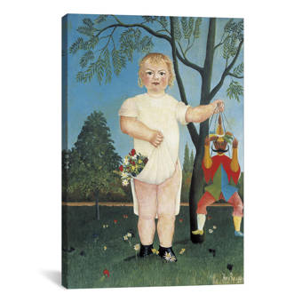 Buyenlarge Child With Puppet Painting Print Wayfair