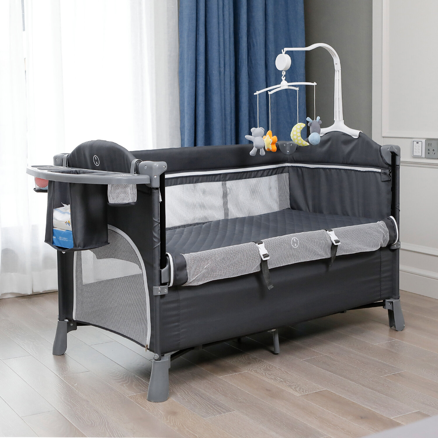 Bassinet Infant Cradle Folding Baby Toddler Sleeper Crib Nursery Portable Bed 