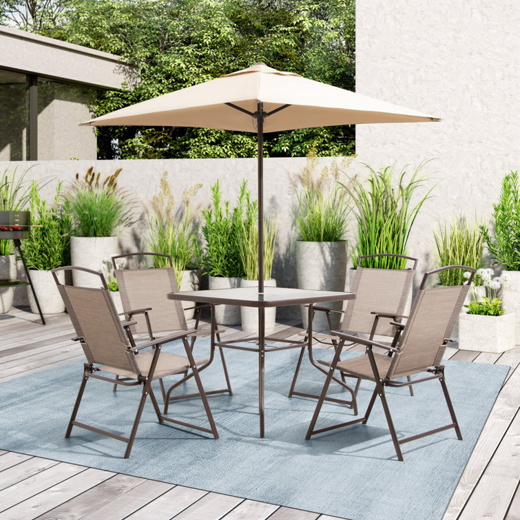 4 person patio dining set with umbrella