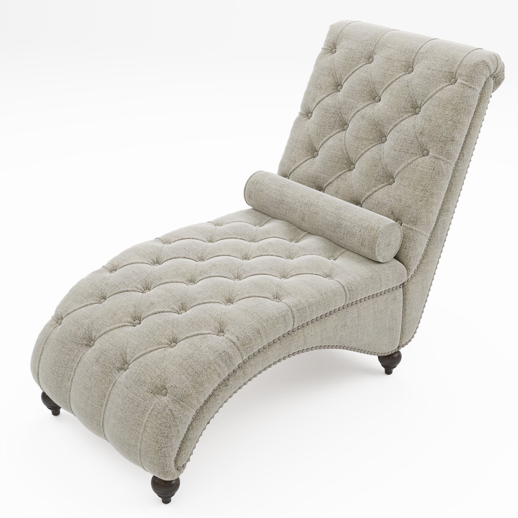 Darby Home Co Chaise Lounge Chair Linen Tufted Chaise Lounge Indoor Leisure Sofa Chair Nailhead Trim For Living Room