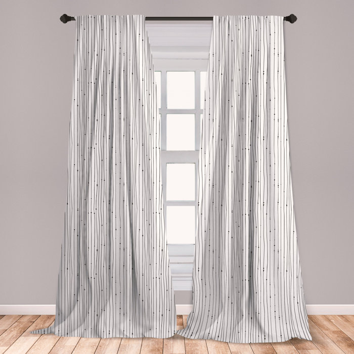 East Urban Home Striped Room Darkening Rod Pocket Curtain Panels