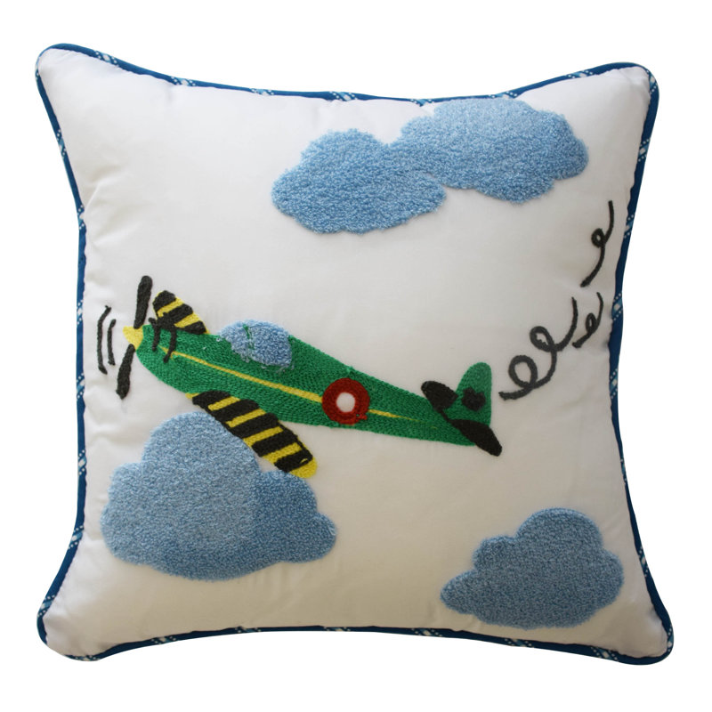 Waverly In The Clouds Airplane Throw Pillow Reviews Wayfair