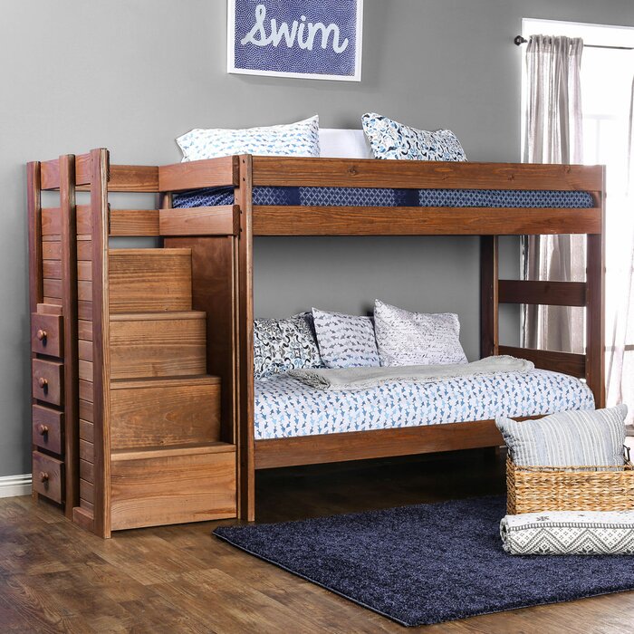 Lengrey Twin Over Twin Bunk Bed with 4 Drawers