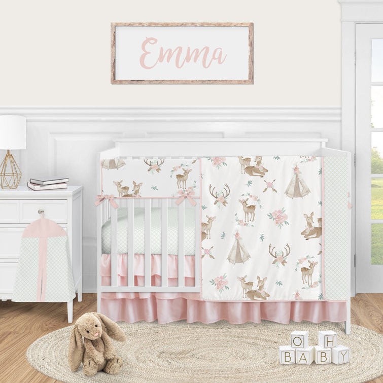 Sweet Jojo Designs Deer Floral 5 Piece Crib Bedding Set Wayfair