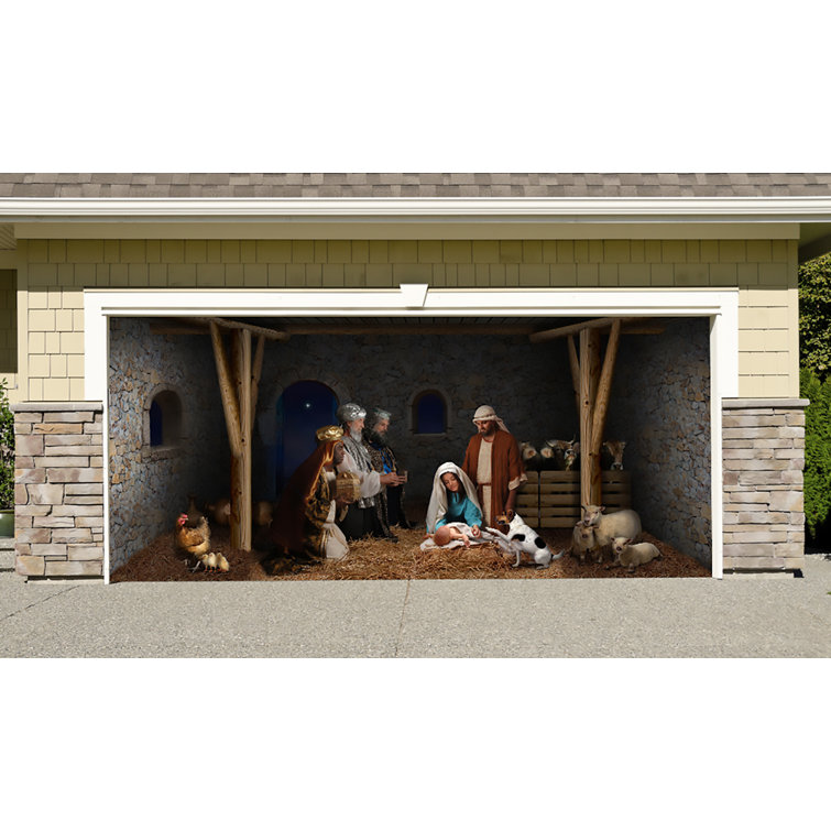 christmas door cover nativity