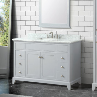 Carrera Marble Vanity Wayfair Bhushan Marble Top 49 Single Bathroom Vanity Set