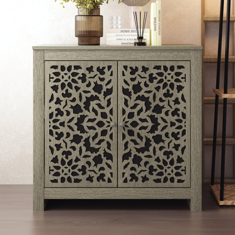 Arrastia 2 Door Accent Cabinet Color: Coffee Gray Oak