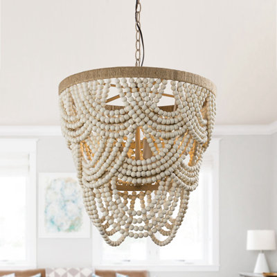 Amari 4 - Light Dimmable Unique Empire Chandelier with Beaded Accents