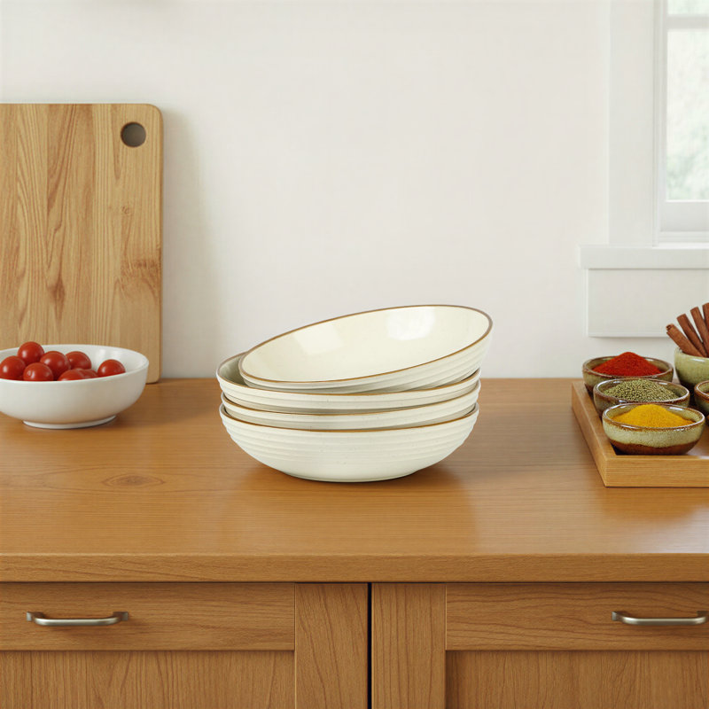 Kellison Latitude Run Stoneware 30oz Large Pasta Bowl (Set of 4)