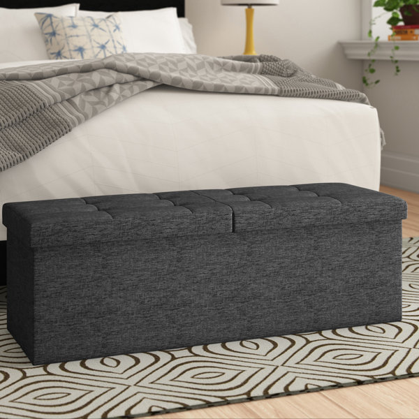 Large Ottoman Wooden Storage Box Chest Bench Seat Toy Bedding Trunk Lid Wood UK 