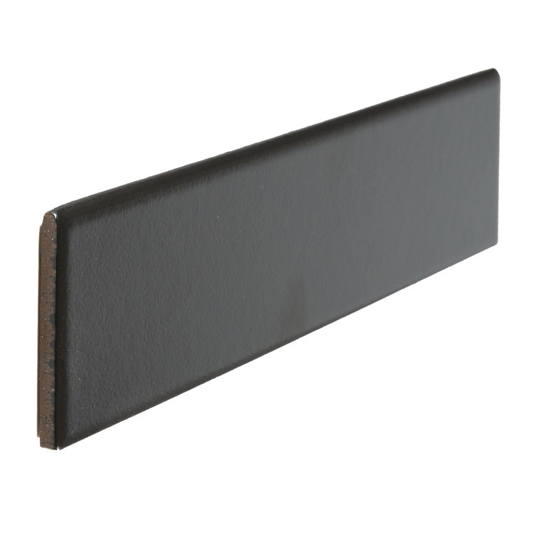 Itona Tile Tremont 12 X 3 Ceramic Bullnose Trim In Black Itona Tile Tremont 12 X 3 Ceramic