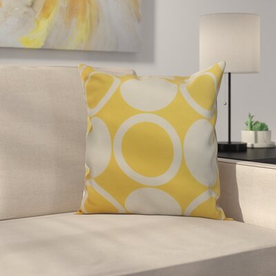 Meekins Mod Circles Print Outdoor Square Pillow Cover & Insert Ebern Designs Color: Yellow, Size: 18