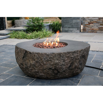 Fiery Rock Concrete Propanenatural Gas Fire Pit Table Elementi
