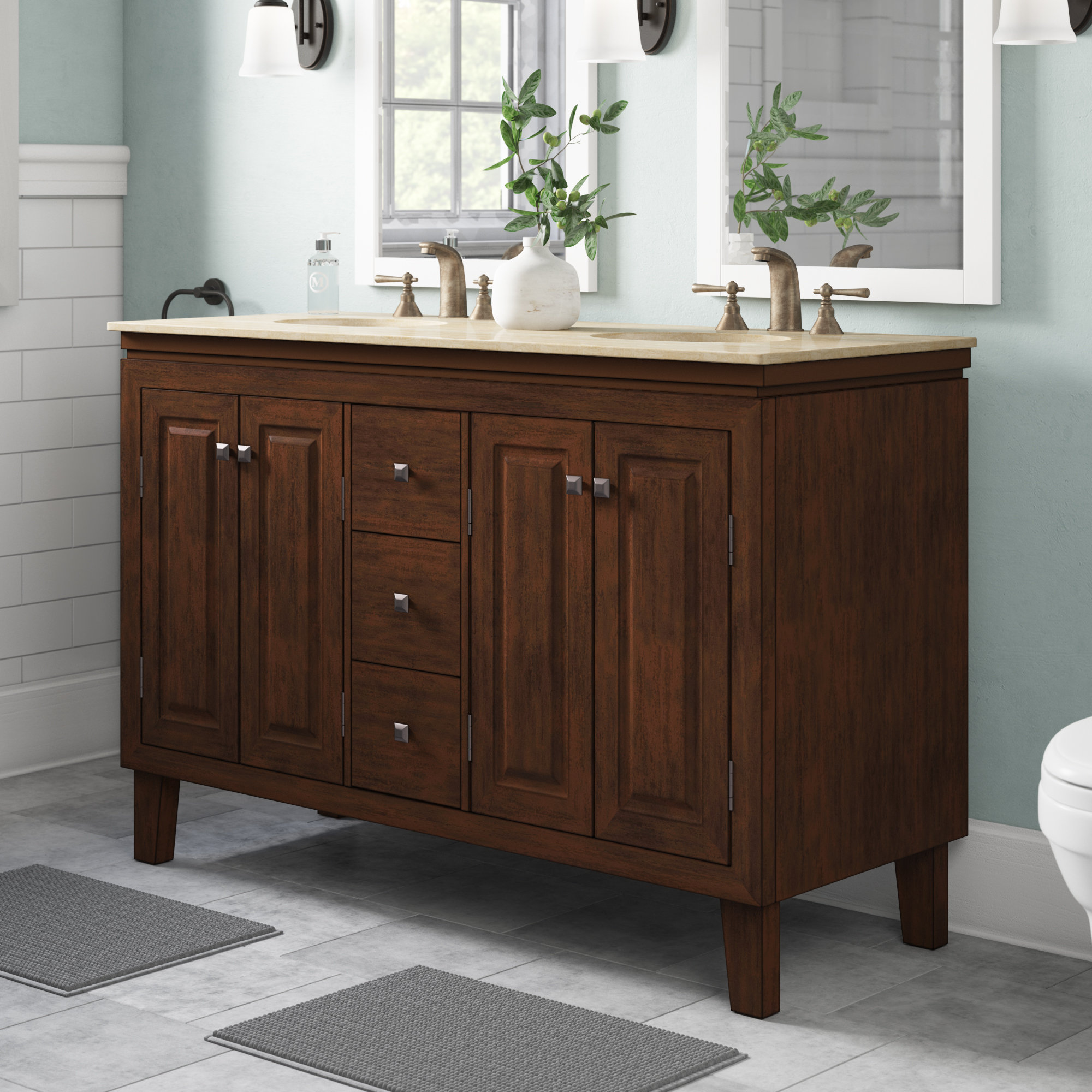 Darby Home Co Camilo 55 Double Bathroom Vanity Set Reviews Wayfairca