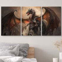 Photo Wallpaper The Big Golden Dragon GIANT WALL DECOR PAPER POSTER FOR BEDROOM