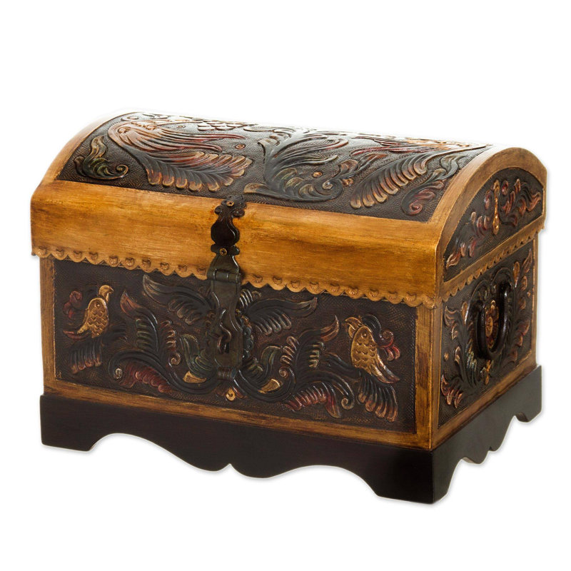 Bloomsbury Market Anddy Bird Chest Leather And Wood Decorative Box Bloomsbury Market Anddy Bird Chest