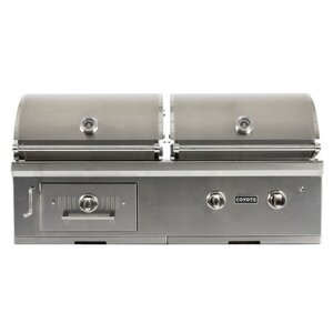 2-Burner Built-In Gas and Charcoal Grill