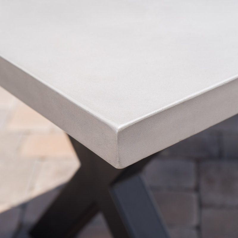 17 Stories Bodil Concrete Rectangular Dining Table Wayfair Bodil Concrete Rectangular Dining Table
