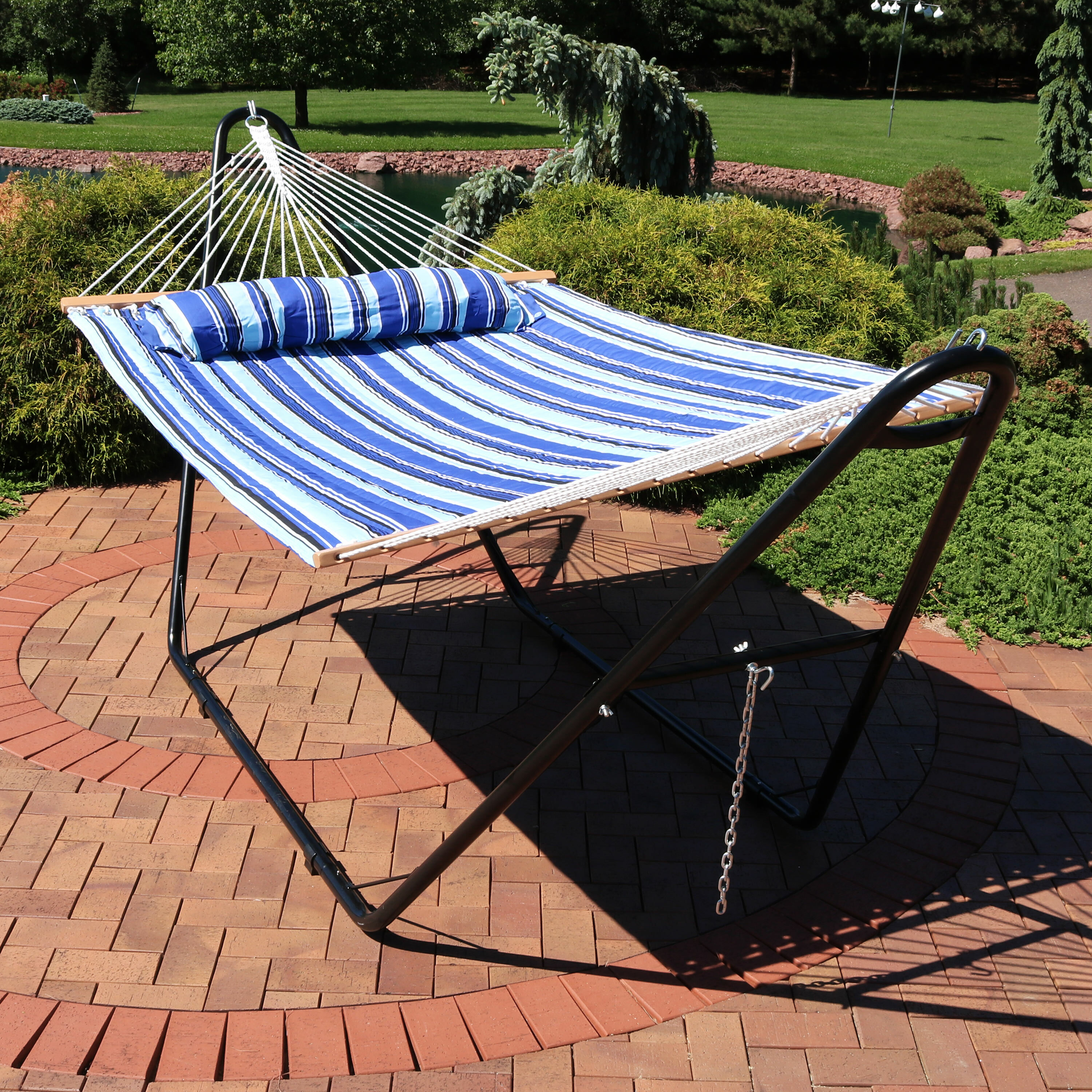 Arlmont Co Harrington Quilted Double Spreader Bar Hammock With Stand Reviews Wayfair