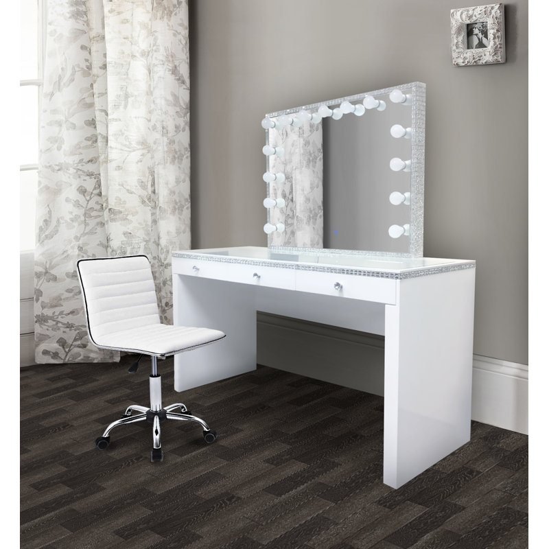 vanity desk with mirror