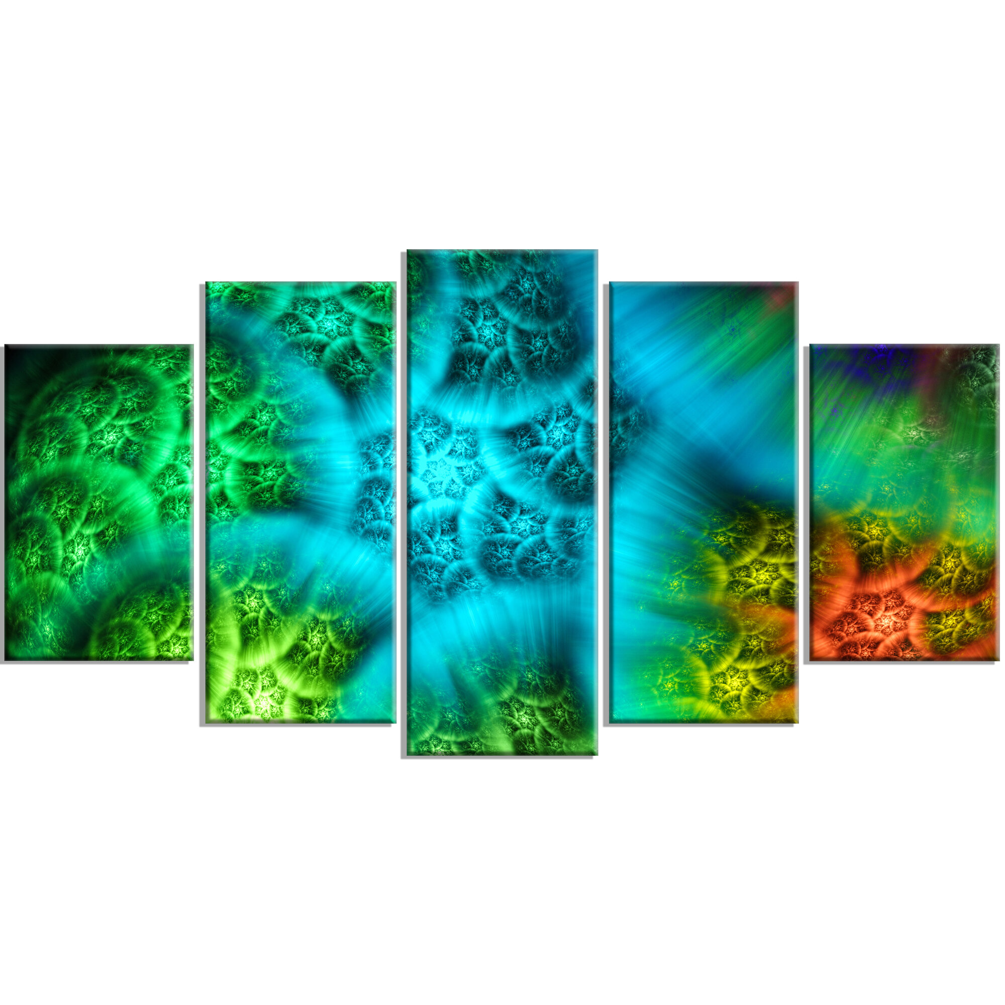 DesignArt Biblical Sky With Green Clouds - 5 Piece Wrapped Canvas ...