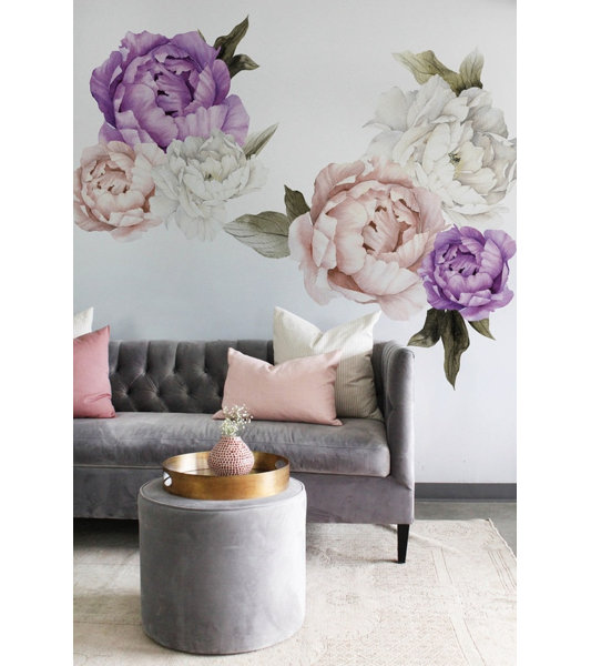 Sticker mural Pack//Kit 5 Fleurs roses Nature